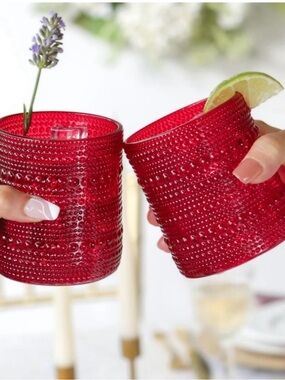 Party Pack Ruby Red Drinkware set   Crimson Tumblers 4th of July BBQ Fireworks